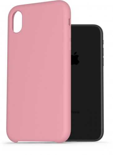 Telefon tok AlzaGuard Premium Liquid Silicone Case iPhone Xr rózsaszín tok