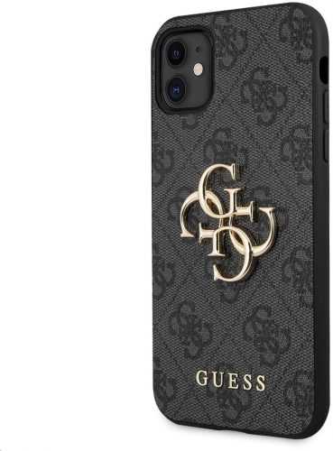 Telefon tok Guess PU 4G Metal Logo Apple iPhone 11 Grey tok