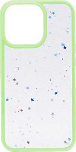Telefon tok iWill Clear Glitter Star Phone Case az iPhone 13 Pro készülékhez Green