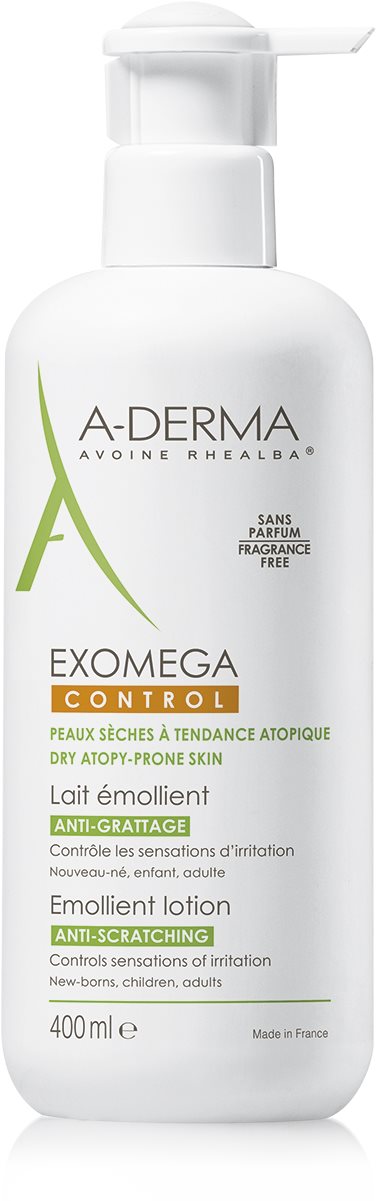 Testápoló tej A-DERMA Exomega Control Emolliens testápoló tej atópiára hajlamos száraz bőrre 400 ml