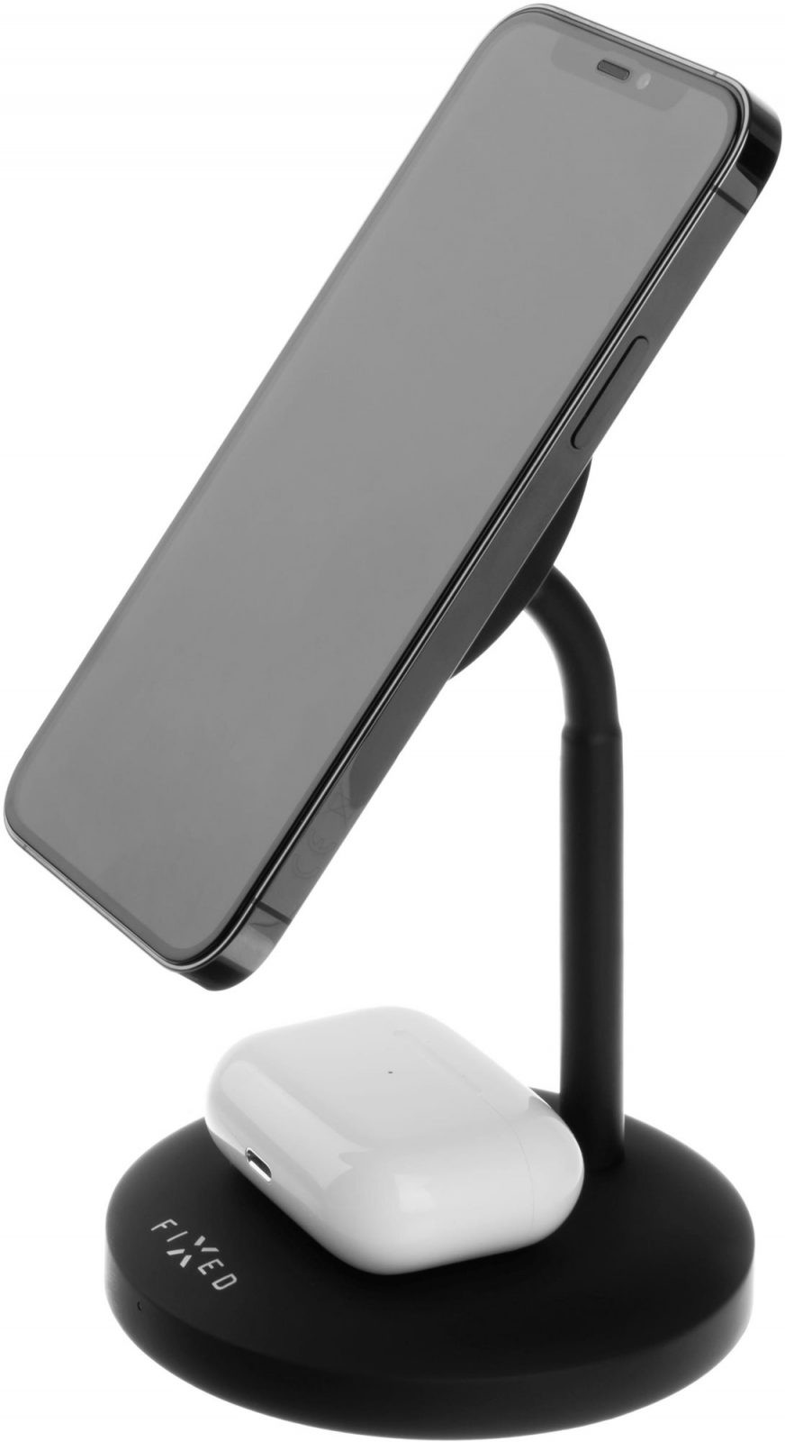 Töltőállvány FIXED MagStand 2 az 1-ben MagSafe rögzítés támogatásával 15 W+5 W fekete