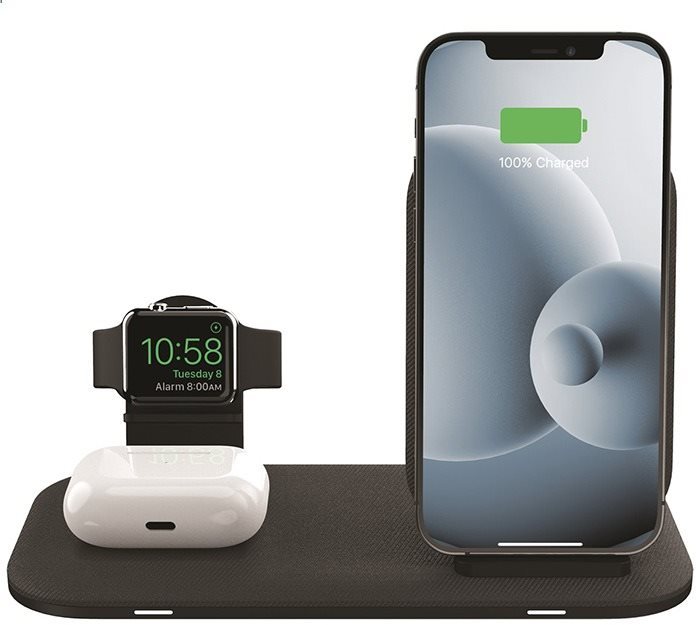 Töltőállvány Mophie vezeték nélküli töltőállvány 2in1 15W - Fekete