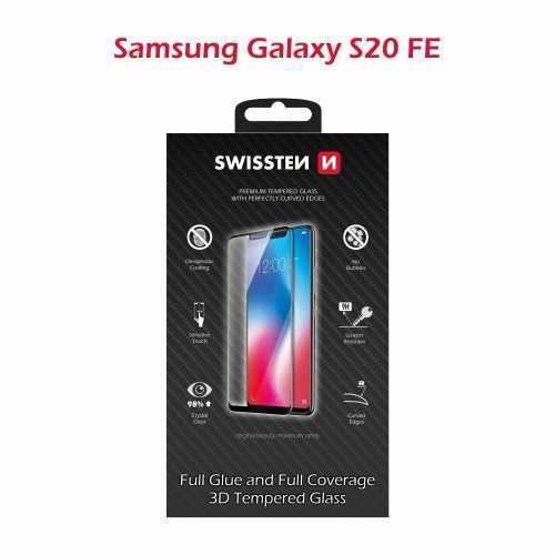 Üvegfólia Swissten 3D Full Glue a Samsung Galaxy S20 FE készülékhez - fekete