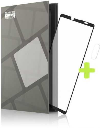 Üvegfólia Tempered Glass Protector keretes Sony Xperia 10 III készülékre. fekete + kamera üveg