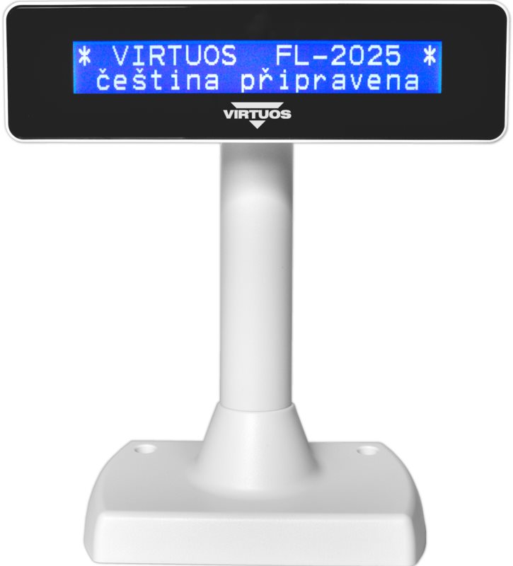 Vevőkijelző Virtuos LCD FL-2025MB 2x20 fehér