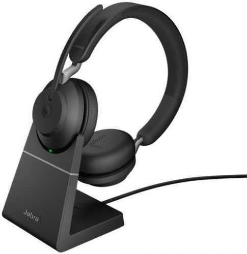 Vezeték nélküli fül-/fejhallgató Jabra Evolve2 65 MS Stereo USB-A Stand Black