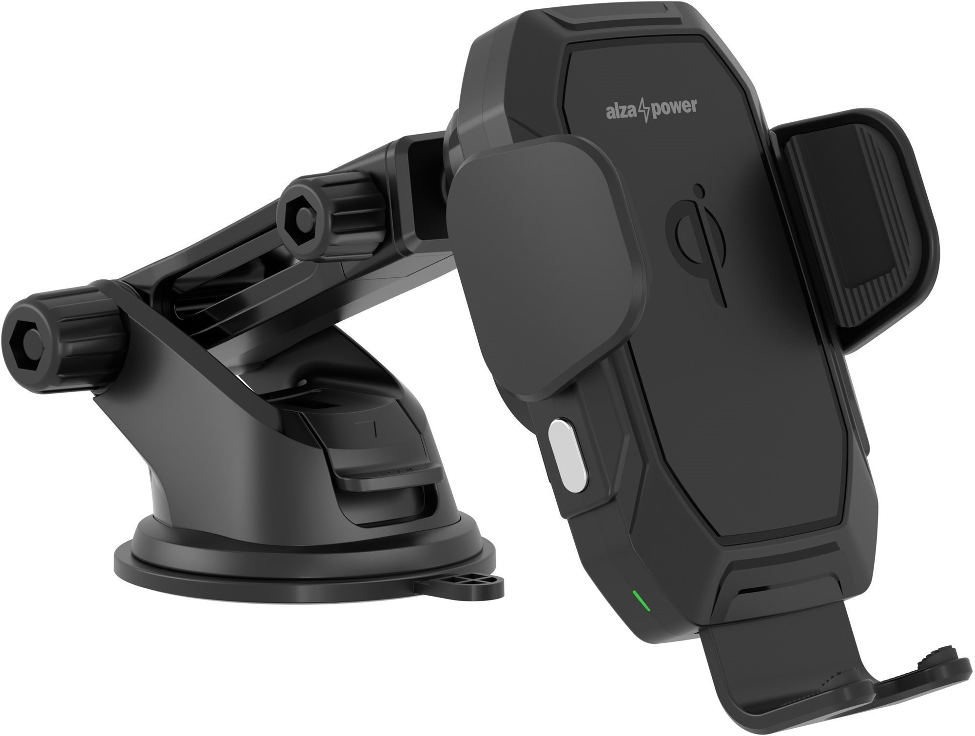 Vezeték nélküli töltő AlzaPower WF100 Wireless Car Charger 15 W fekete