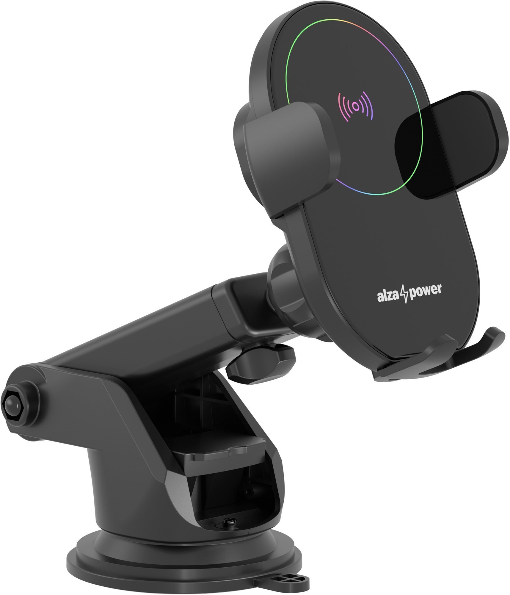 Vezeték nélküli töltő AlzaPower WF300 Wireless Car Charger 15 W fekete