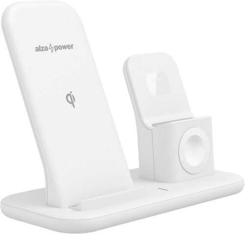 Vezeték nélküli töltő AlzaPower WFA130 PureCharge 3in1 Dock fehér