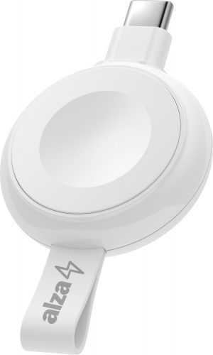 Vezeték nélküli töltő AlzaPower Wireless Watch charger 120 USB-C fehér