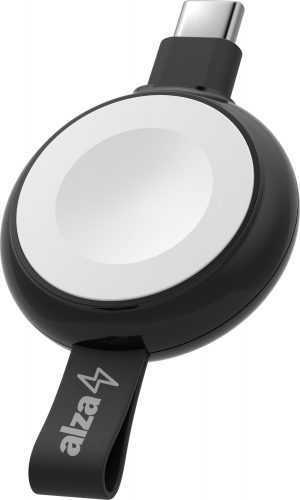 Vezeték nélküli töltő AlzaPower Wireless Watch charger 120 USB-C fekete