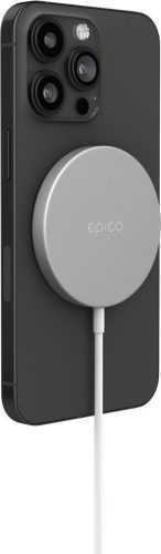 Vezeték nélküli töltő Epico vezeték nélküli alumínium MagSafe töltőpad - ezüst