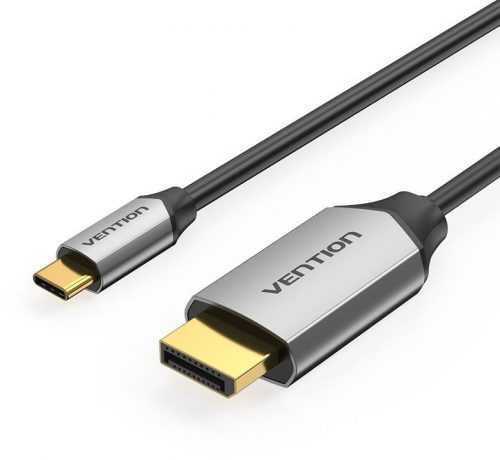 Videokábel Vention USB-C to DP (DisplayPort) Cable 1M Black Aluminum Alloy Type