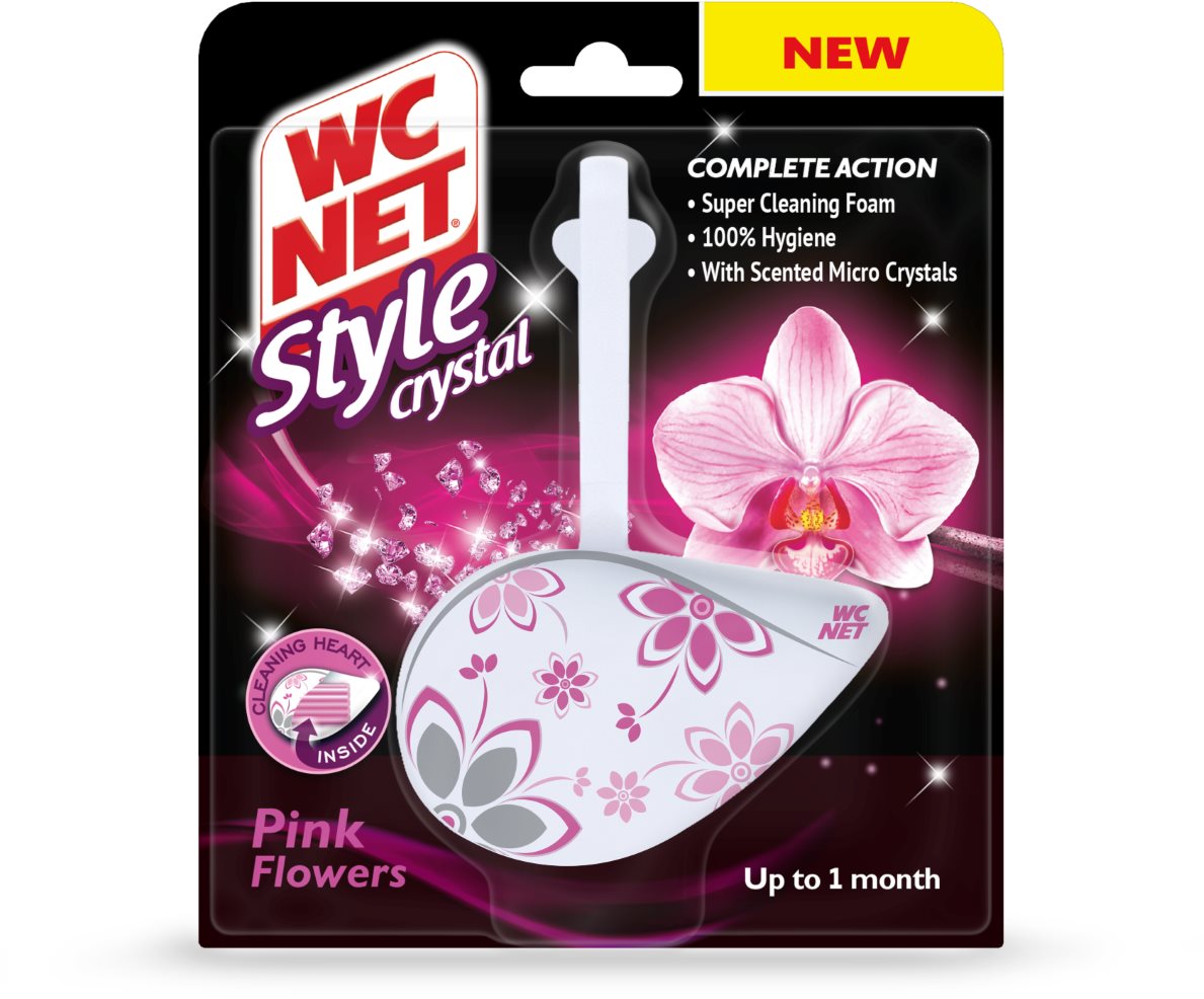WC golyó WC NET Style Crystal Pink Flowers 1x36