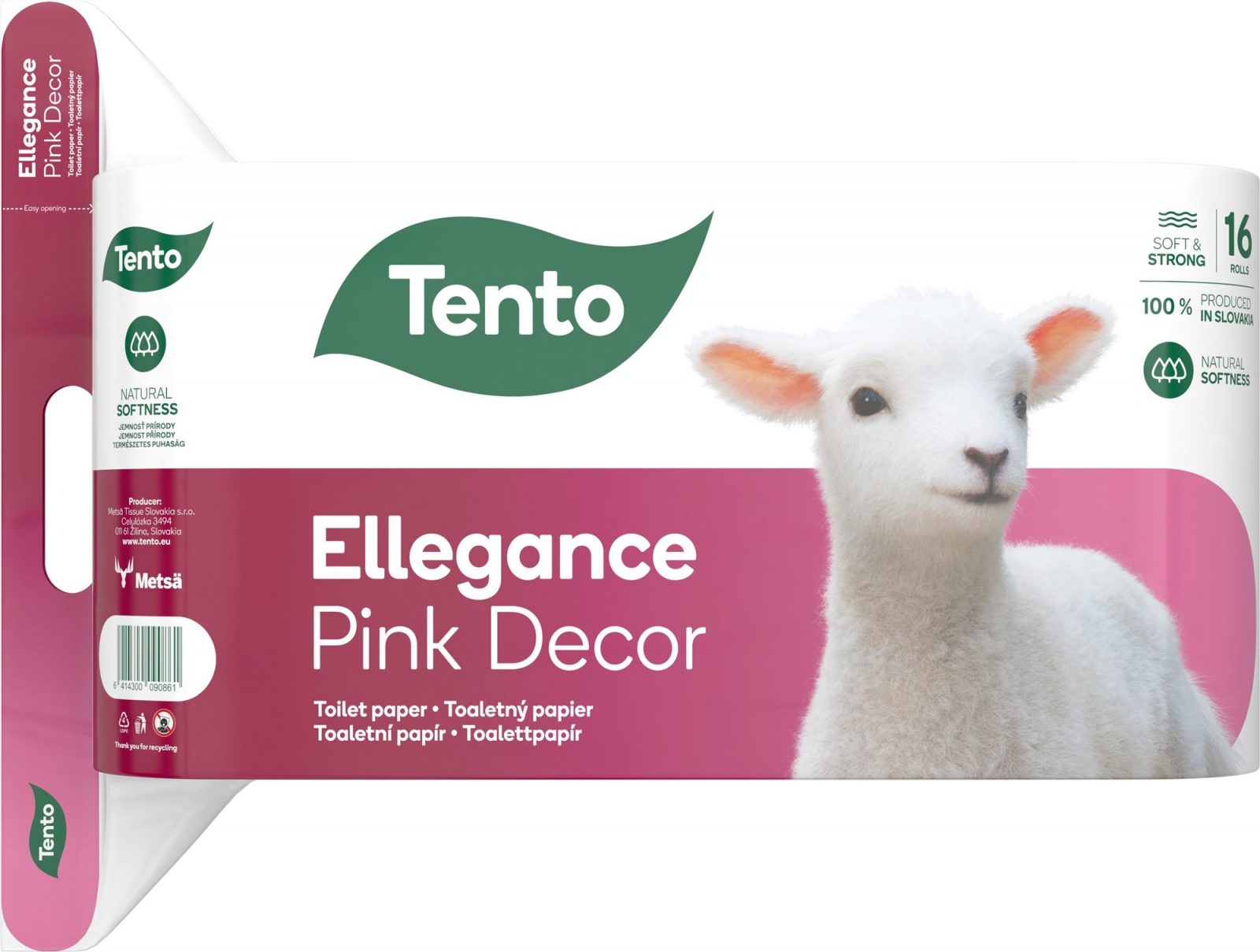 WC papír TENTO Ellegance Pink Decor (16 tekercs)