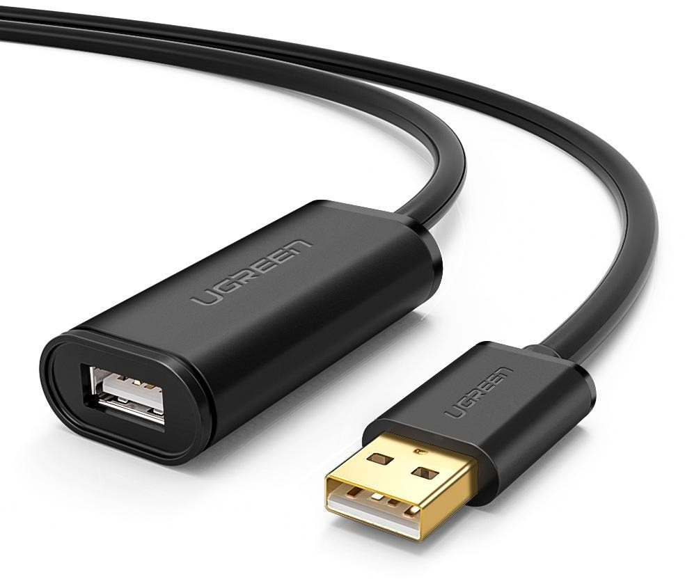 Adatkábel UGREEN USB 2.0 Active Extension Cable 5 m Black