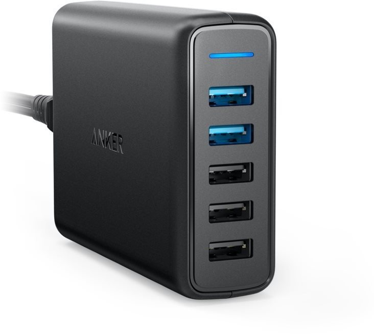 Hálózati adapter Anker PowerPort 5 with Dual QC 3.0 63W USB-A