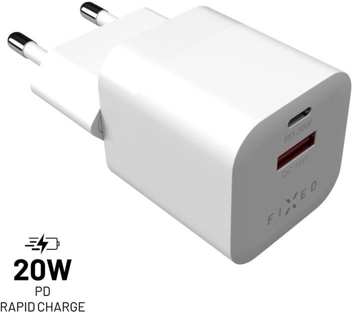 Hálózati adapter FIXED PD Rapid Charge Mini USB-C és USB kimenettel