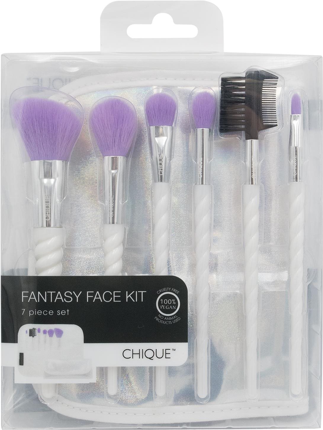 Smink ecset készlet CHIQUE Fantasy Face Kit Unicorn - Kozmetikai ecsetkészlet arcra - gyöngyház fehér 7 db