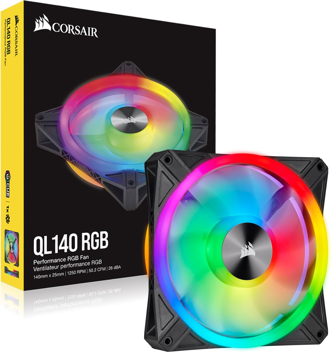 Számítógép ventilátor Corsair iCUE QL140 RGB 140 mm PWM Single