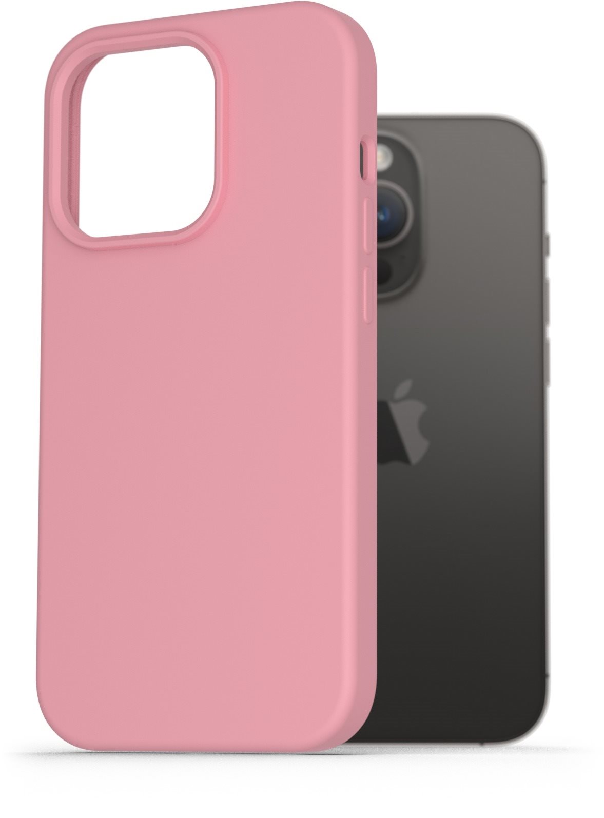 Telefon tok AlzaGuard Premium Liquid iPhone 14 Pro rózsaszín szilikon tok