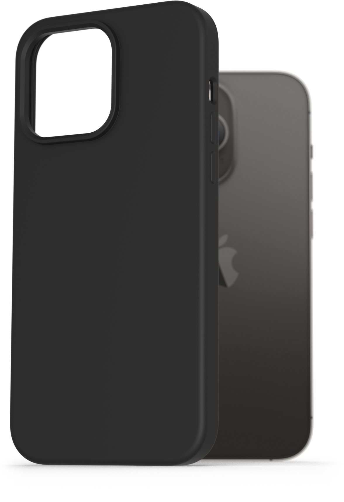 Telefon tok AlzaGuard iPhone 14 Pro Max fekete mágneses szilikon tok