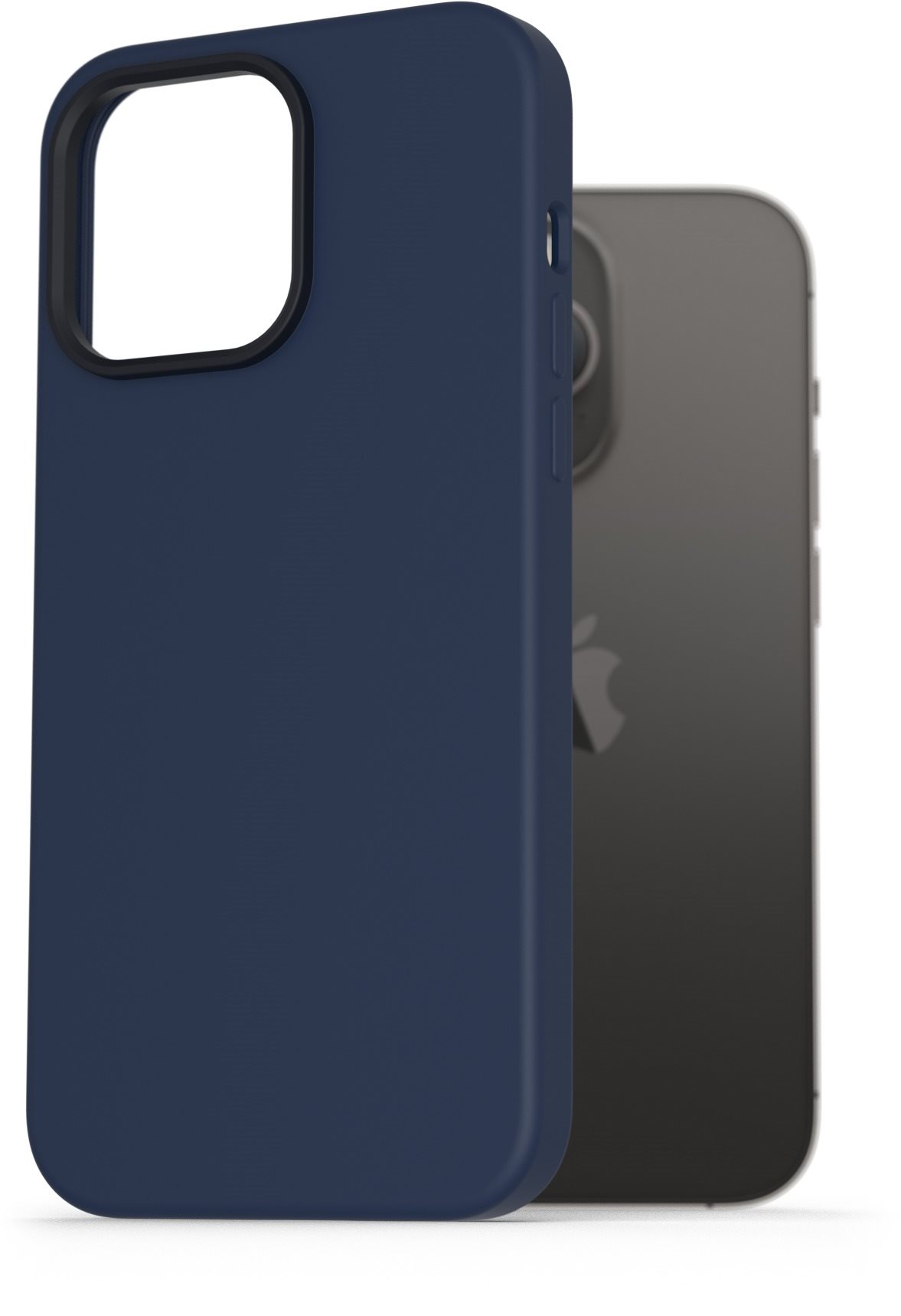 Telefon tok AlzaGuard iPhone 14 Pro Max kék mágneses szilikon tok