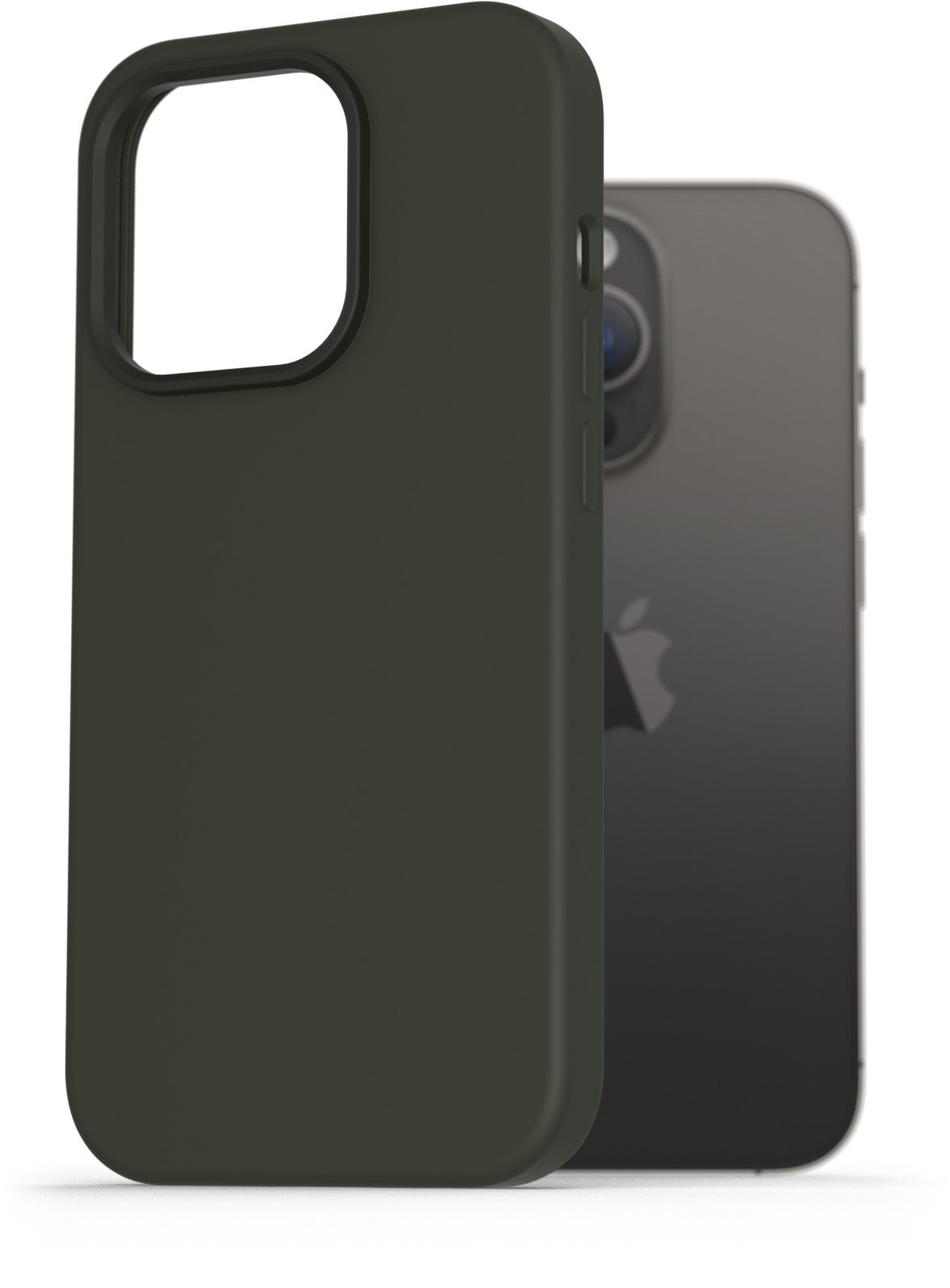 Telefon tok AlzaGuard iPhone 14 Pro zöld mágneses szilikon tok
