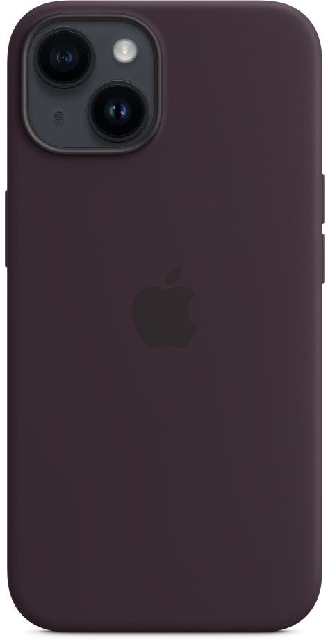 Telefon tok Apple MagSafe-rögzítésű iPhone 14-szilikontok – bodzabogyó