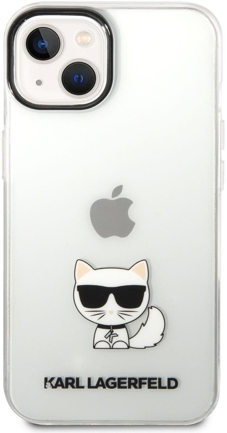 Telefon tok Karl Lagerfeld Choupette logós hátlap iPhone 14 átlátszóhoz