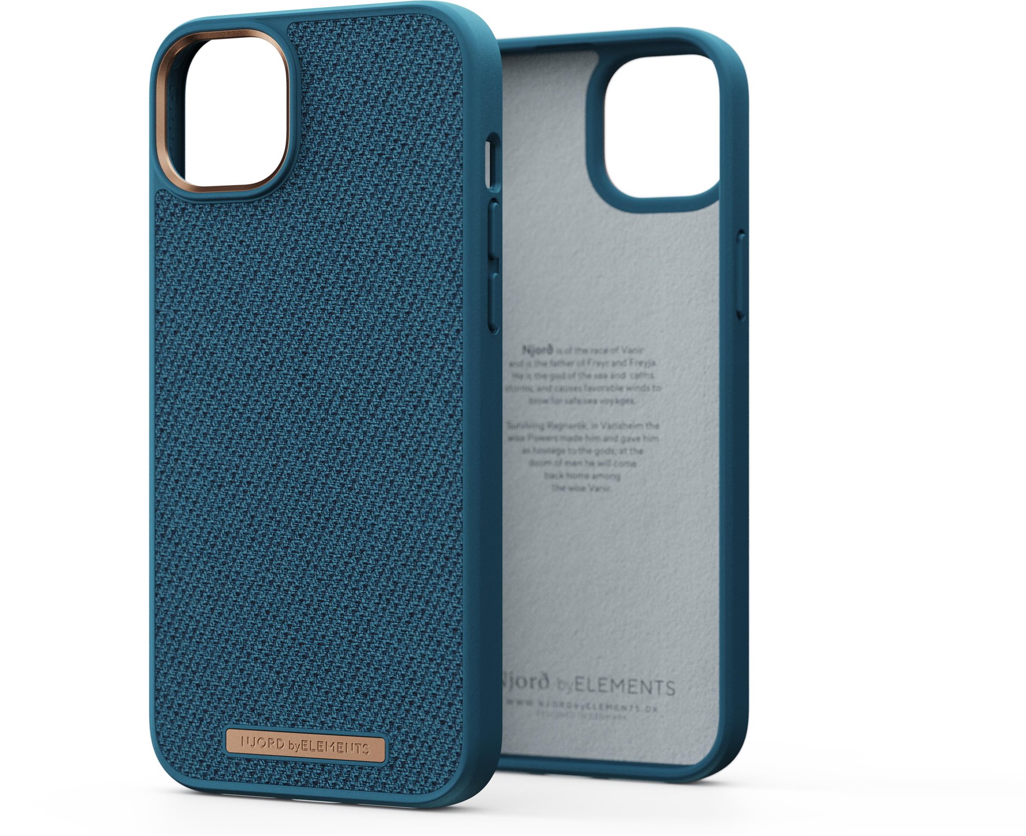 Telefon tok Njord iPhone 14 Max Woven Fabric Case Deep Sea