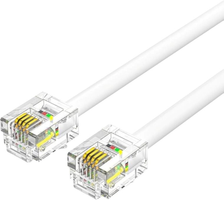Telefonkábel Vention Flat 6P4C Telephone Patch Cable 2M White