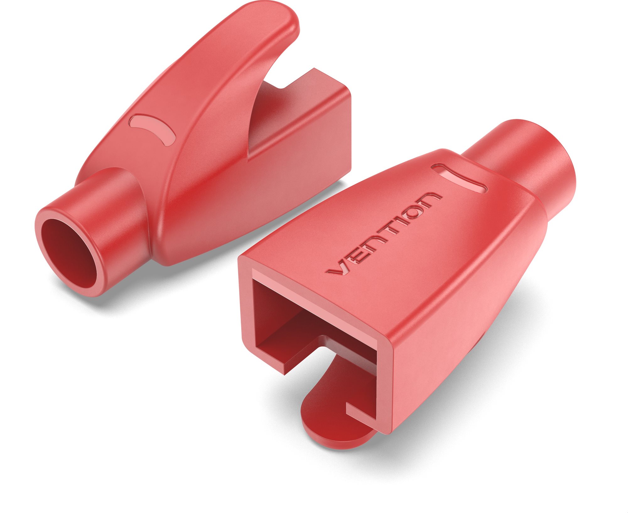 Törésgátló Vention RJ45 húzásmentesítő csizma piros PVC típus 100 csomag