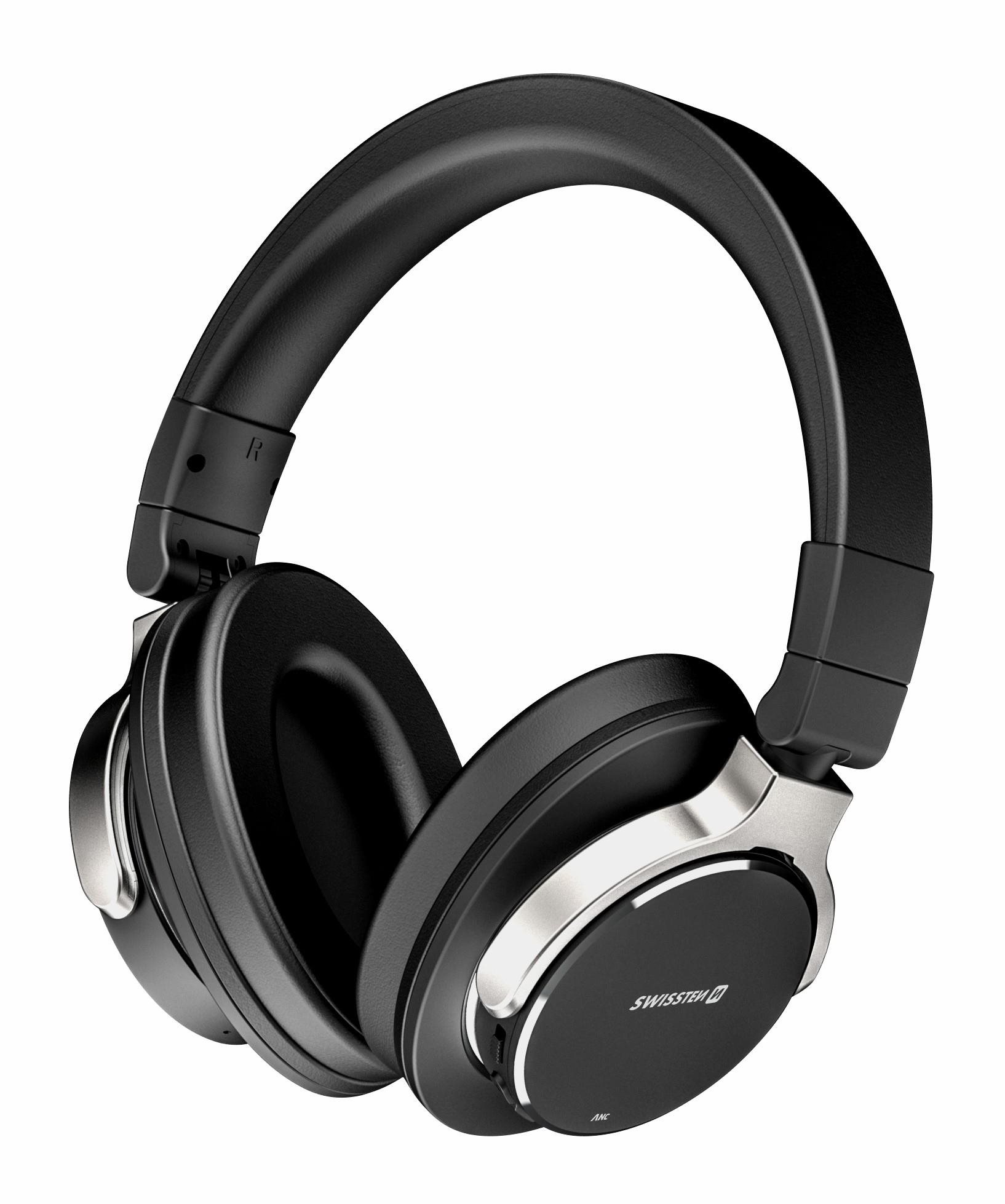 Vezeték nélküli fül-/fejhallgató Swissten Jumbo ANC Bluetooth Sztereó fejhallgató - fekete