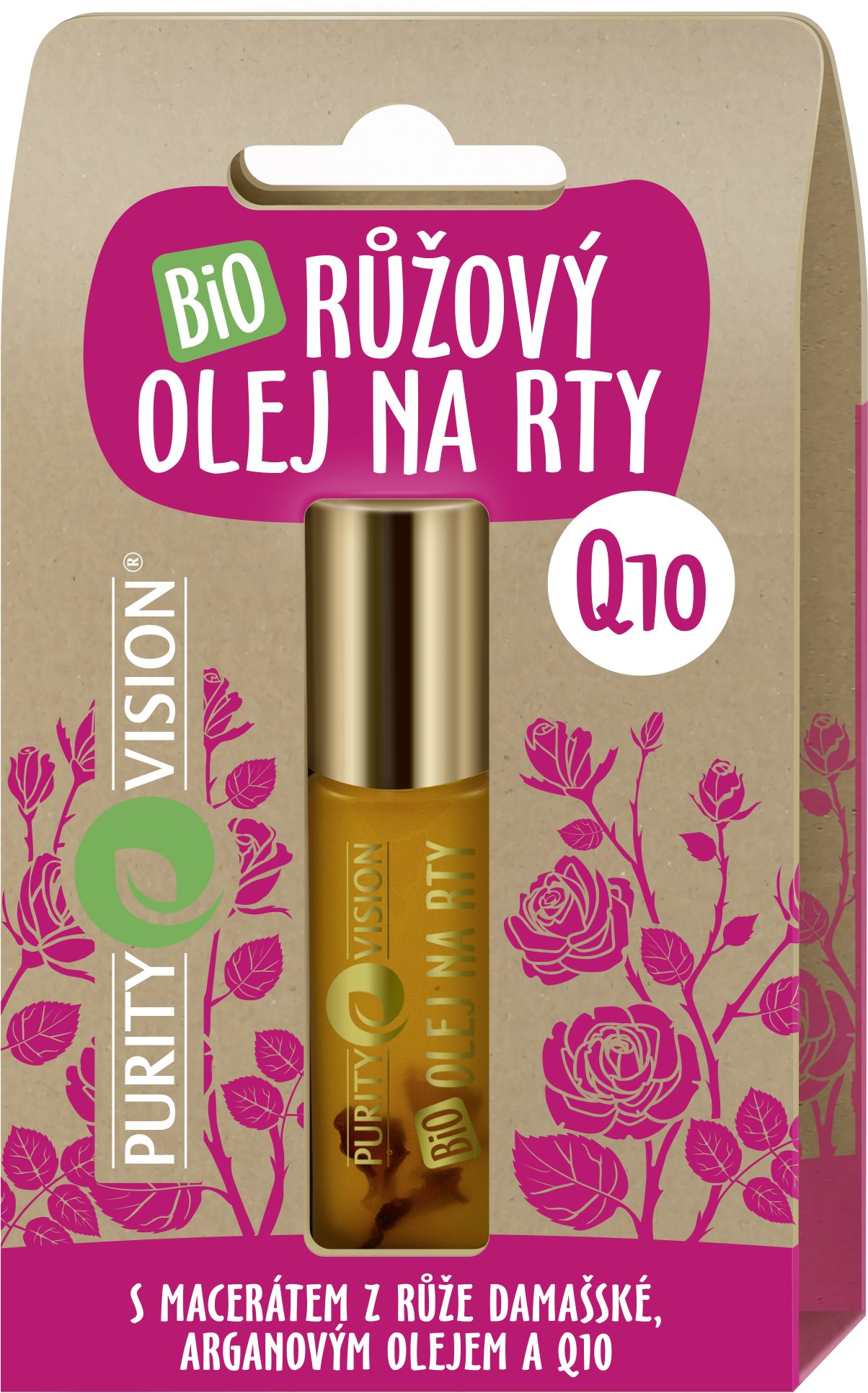 Ajakápoló PURITY VISION Bio Pink ajakolaj 10 ml