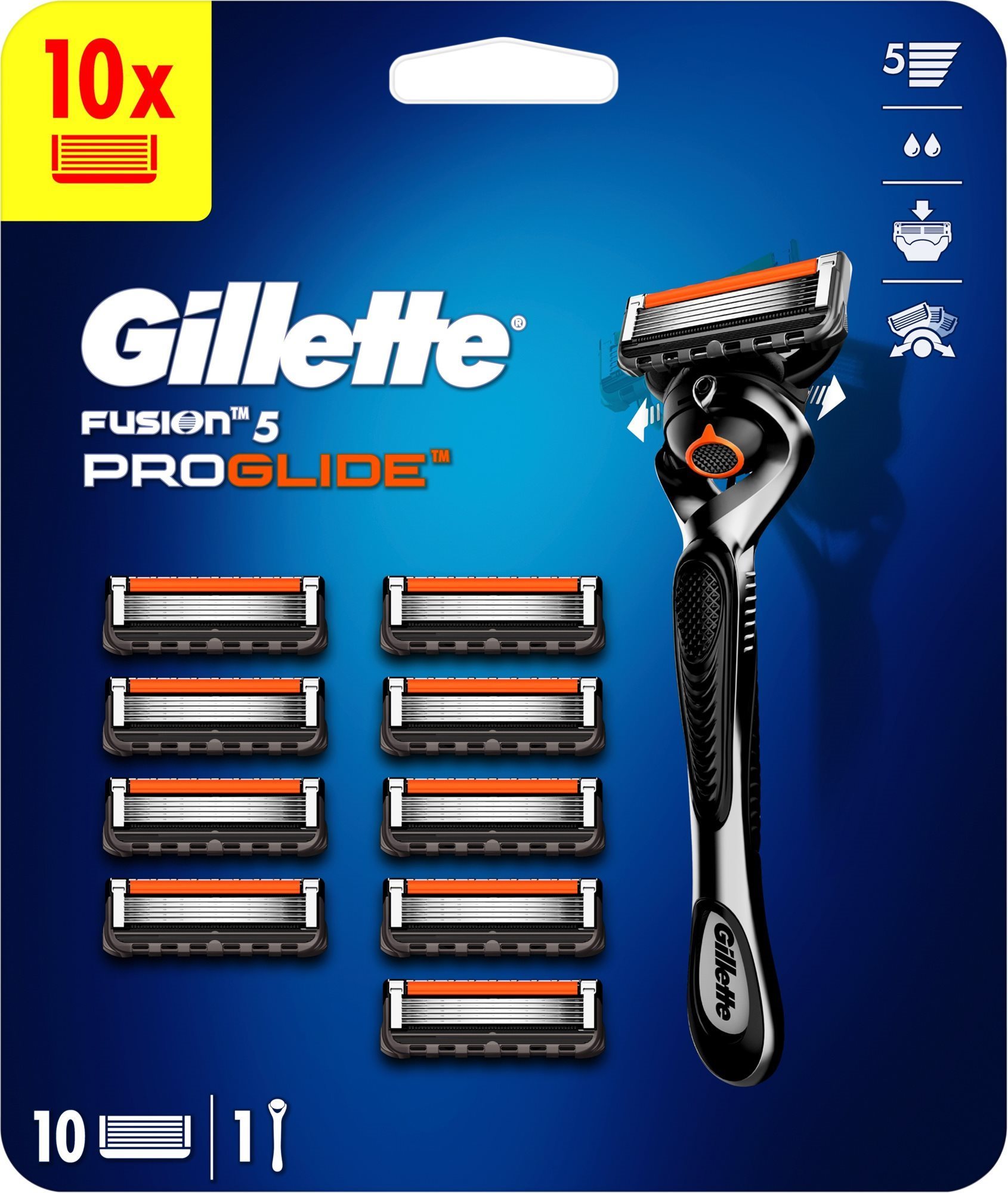 Borotva GILLETTE Fusion ProGlide + 10 db borotvabetét