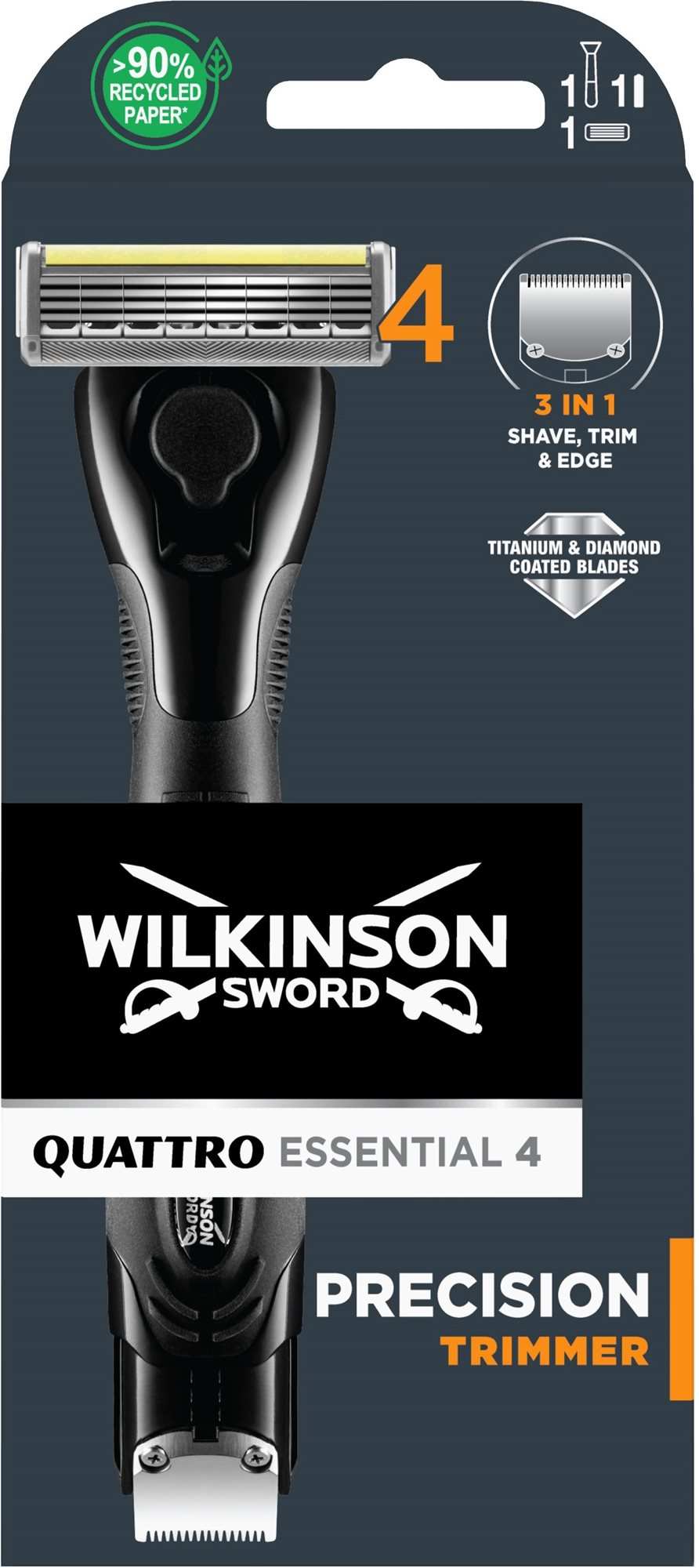 Borotva WILKINSON Quattro Essential Precision Trimmer + 1 db pótfej