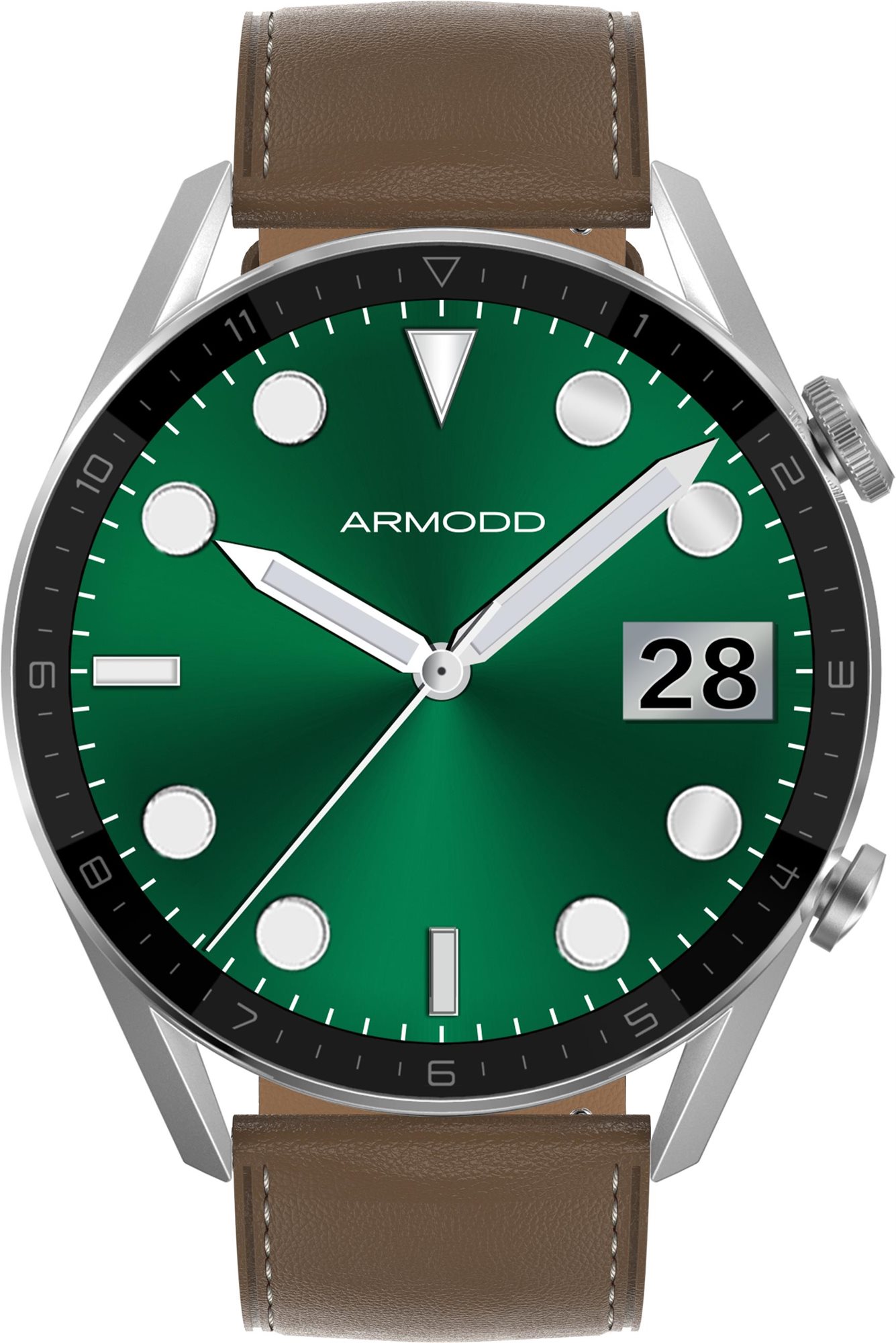 Chytré hodinky ARMODD Silentwatch 5 Pro stříbrná/kůže