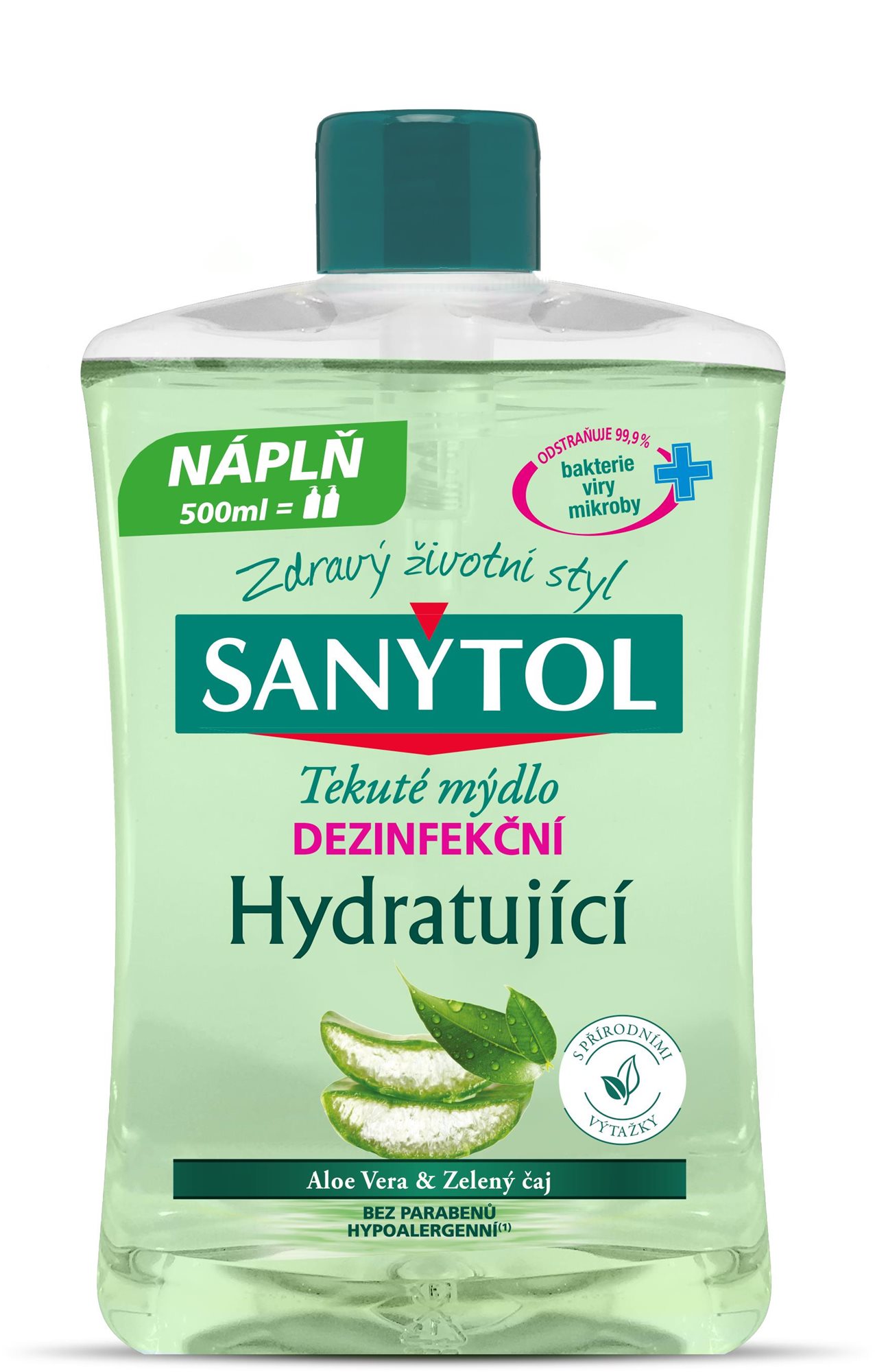 Folyékony szappan SANYTOL Fertőtlenítő Szappan hidratáló utántöltő 500 ml