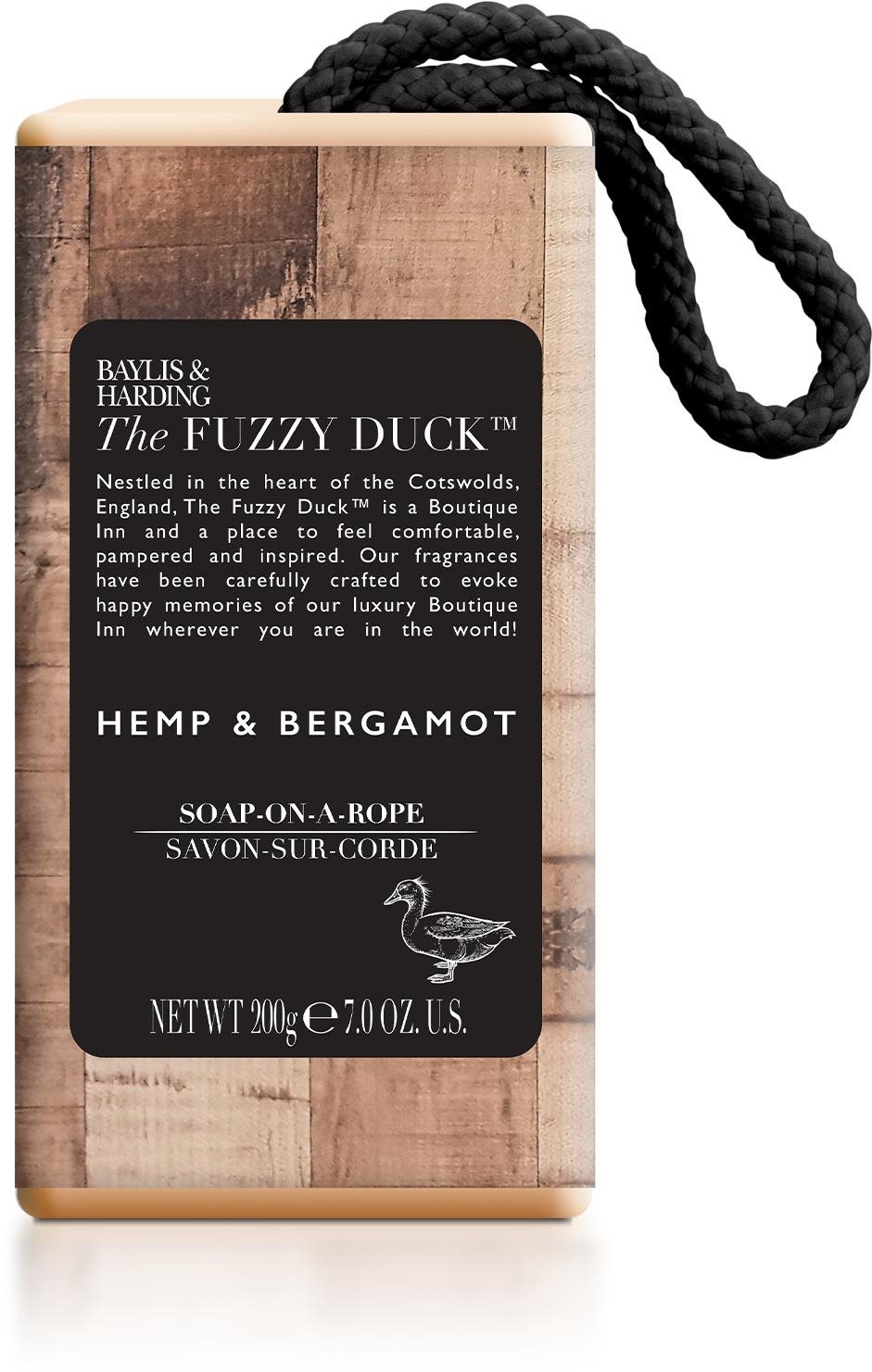 Kozmetikai ajándékcsomag BAYLIS & HARDING Szappan kötélen - The Fuzzy Duck Men's Hemp & Bergamot 200 g