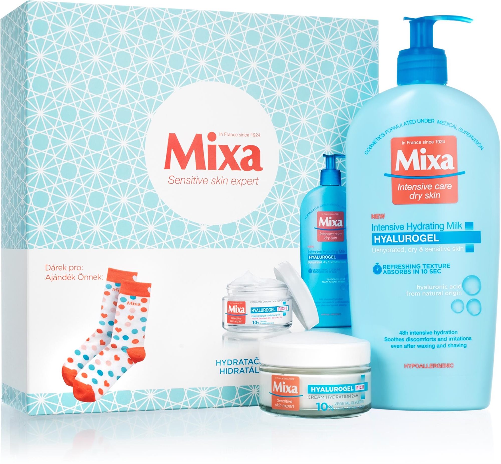 Kozmetikai ajándékcsomag MIXA Hyalurogel Ajándékcsomag érzékeny arcbőrre