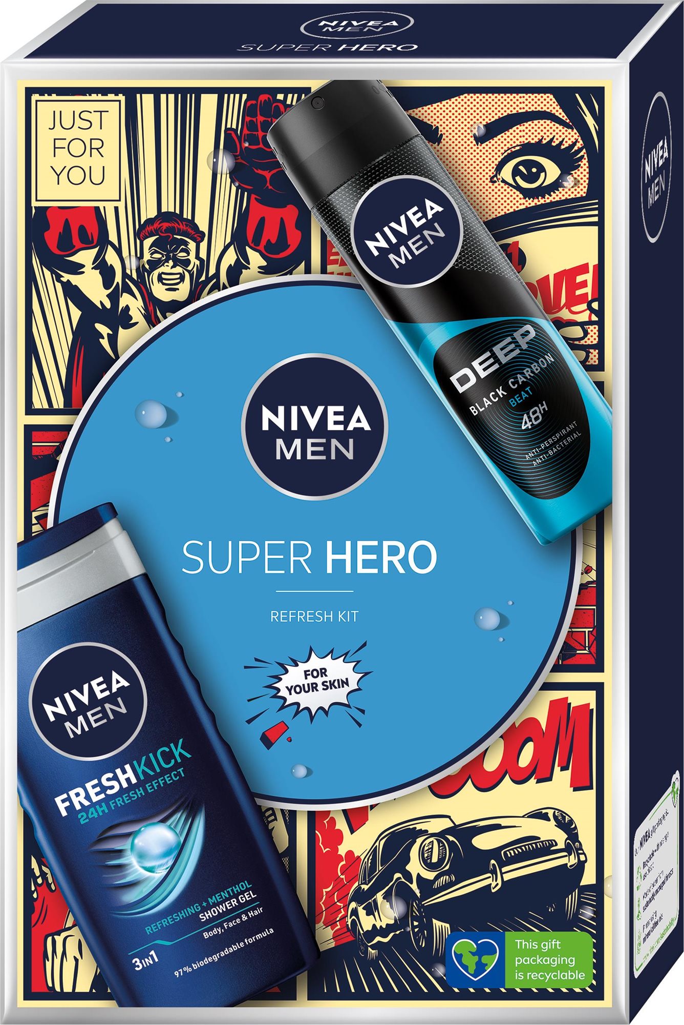 Kozmetikai ajándékcsomag NIVEA MEN Ajándékcsomag a mindennapi férfi hősöknek