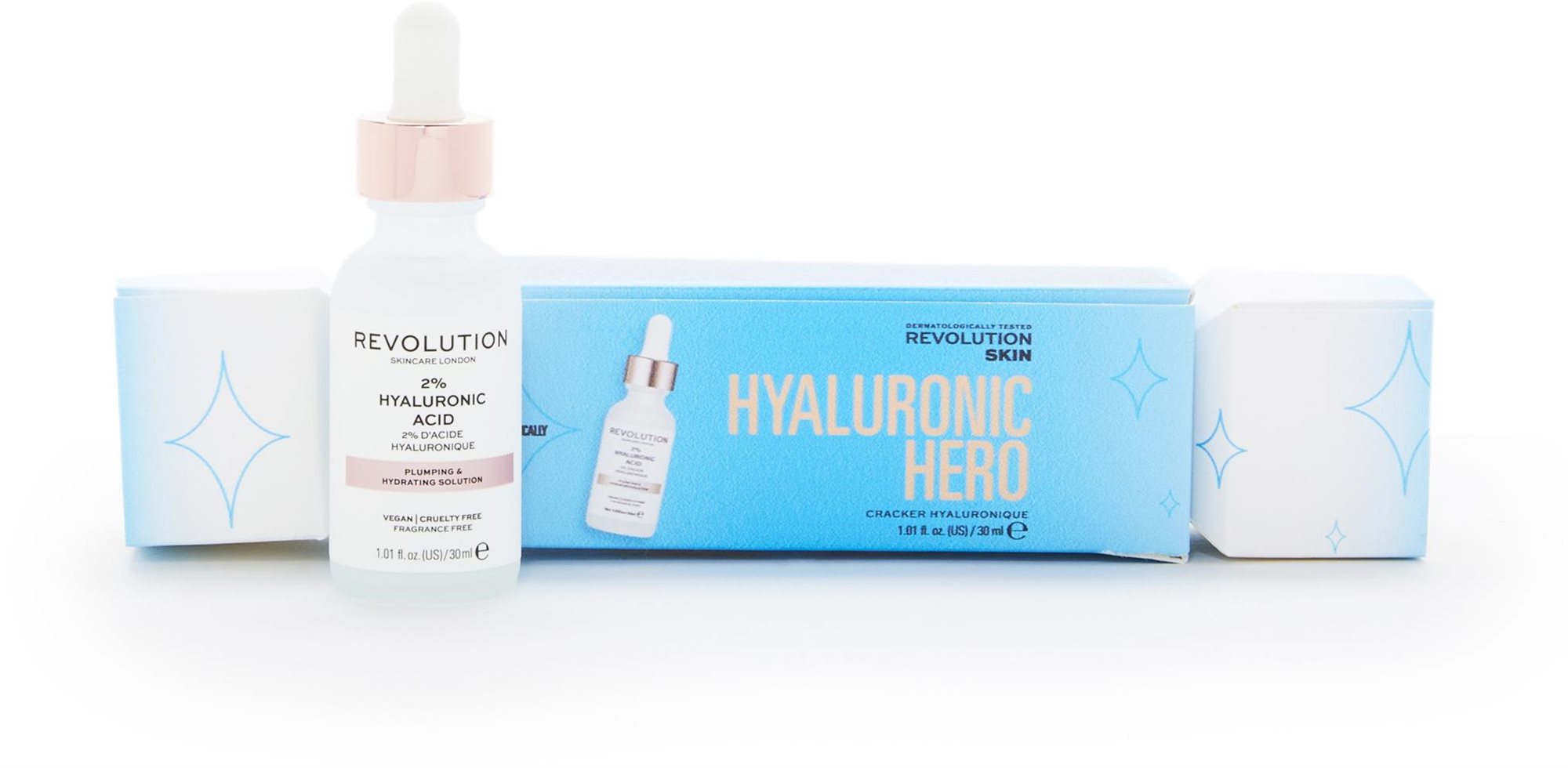 Kozmetikai ajándékcsomag REVOLUTION SKINCARE 2% Hyaluronic Acid Cracker