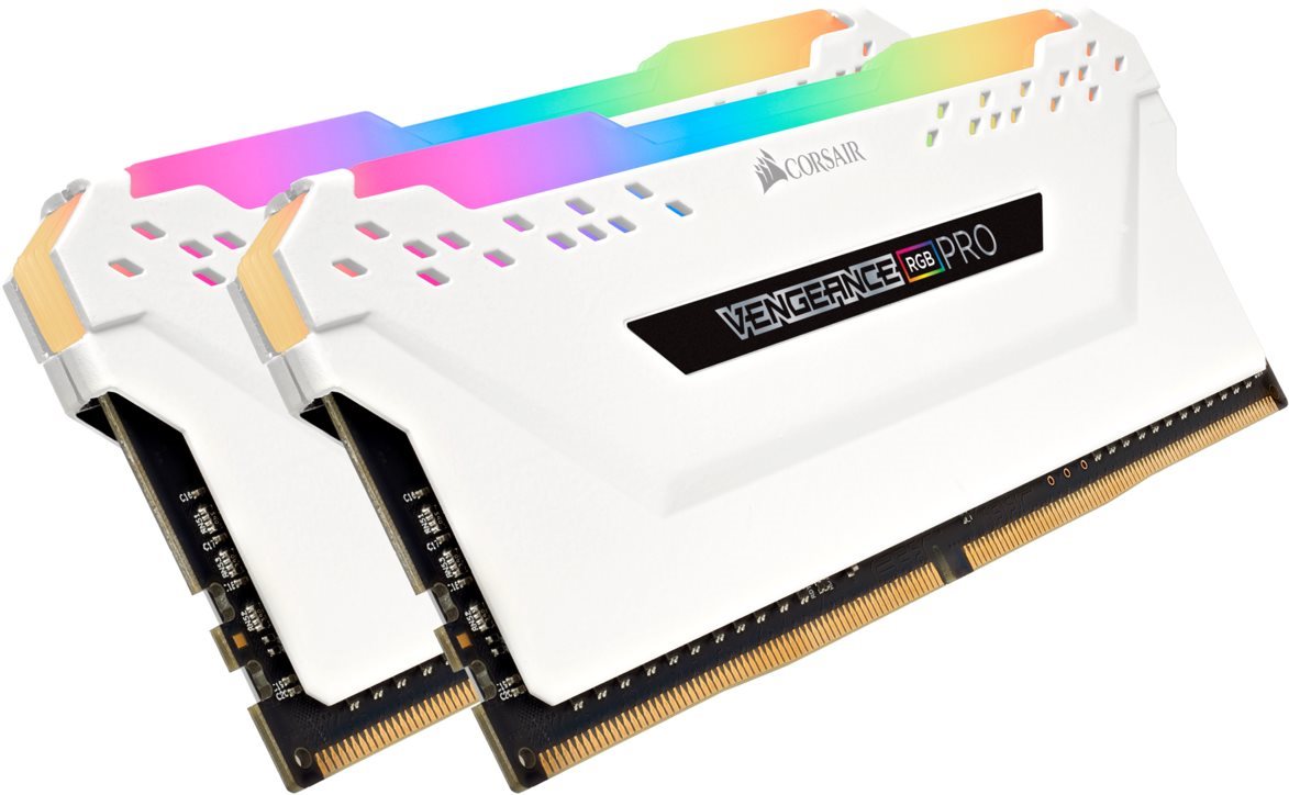 Rendszermemória Corsair 16GB KIT DDR4 3600MHz CL18 Vengeance RGB PRO fehér színű