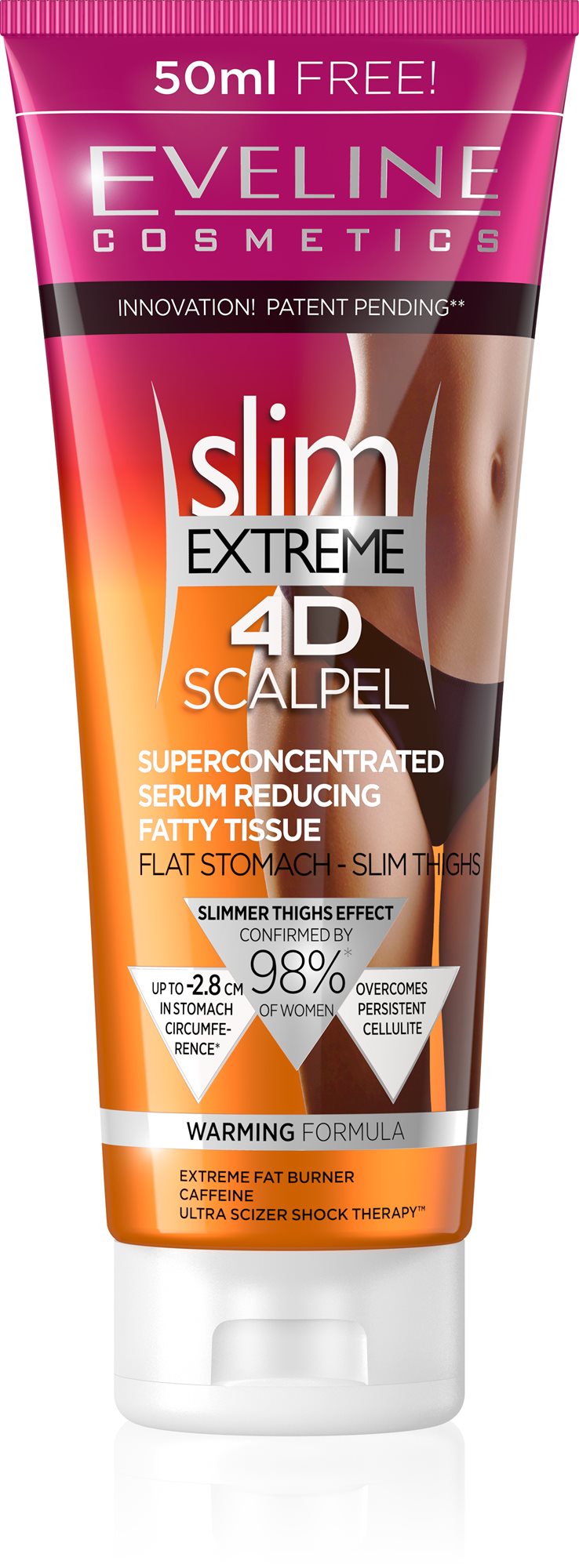 Testszérum EVELINE COSMETICS Slim Extreme 4D Scalpel Superconcentrated Serum Reducing Fatty Tissue 250 ml