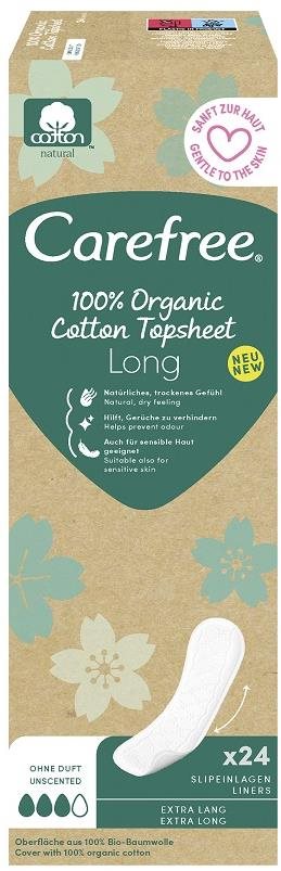 Tisztasági betét CAREFREE Organic Cotton Long 24 db