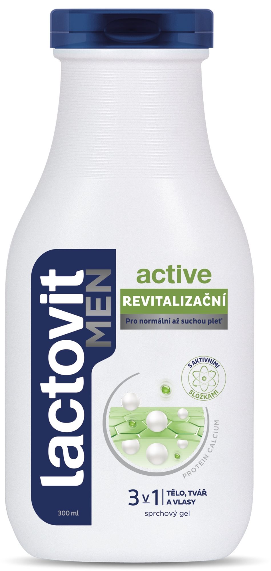 Tusfürdő LACTOVIT Men Active Revitalizáló 3 az 1-ben tusfürdő 300 ml