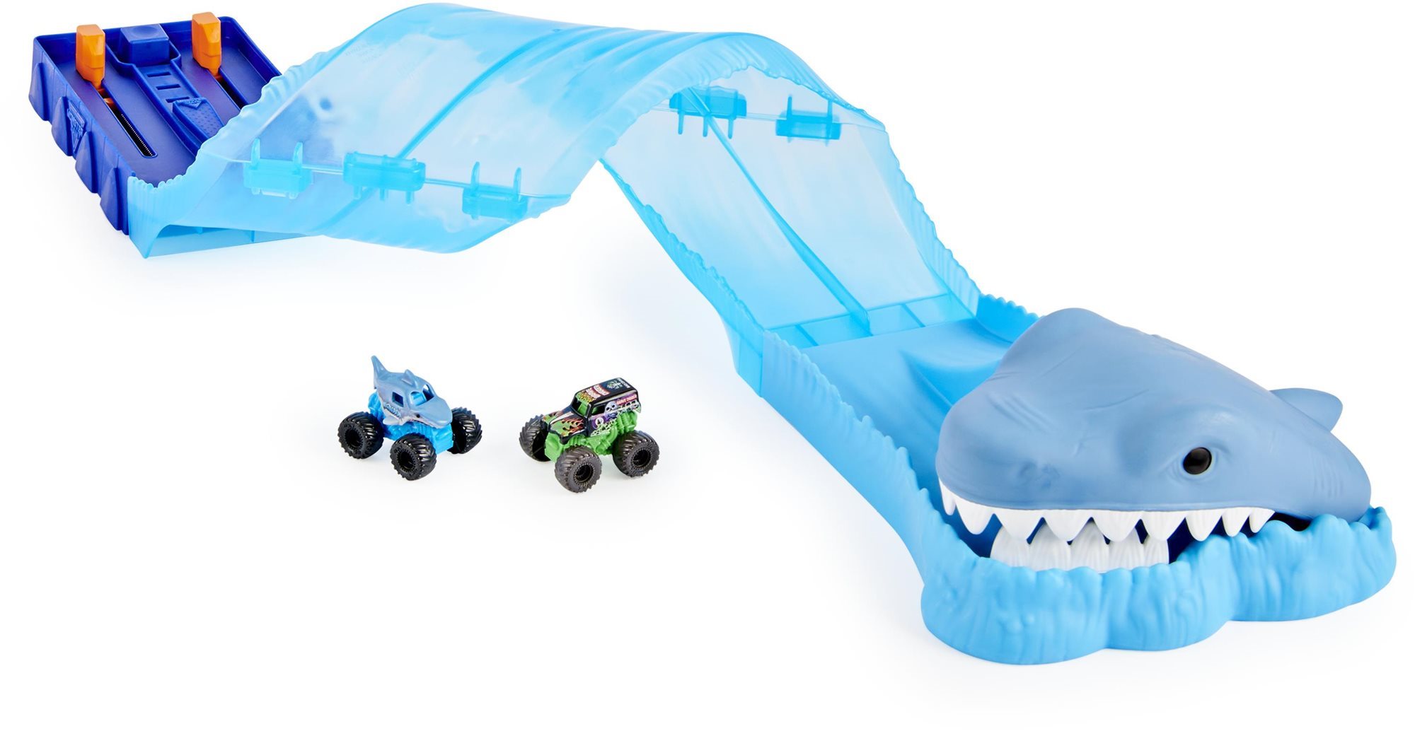 Autópálya játék Monster Jam Megalodon játszókészlet mini autókhoz