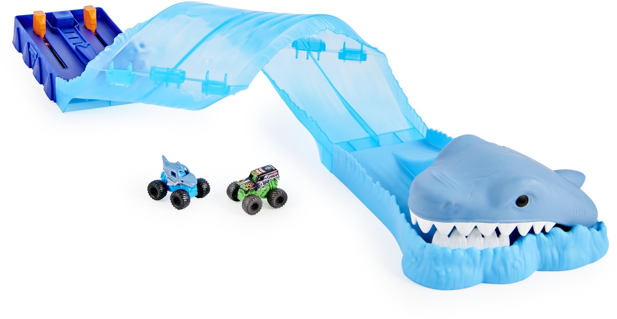 Autópálya játék Monster Jam Megalodon játszókészlet mini autókhoz