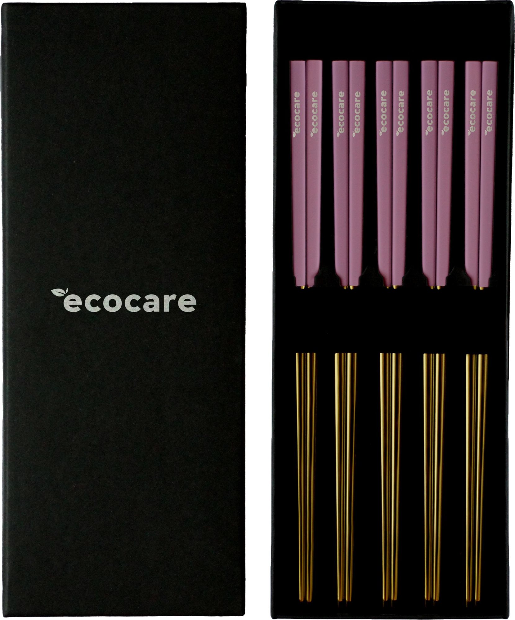 Evőpálcikák ECOCARE Box Gold-Pink fém sushi pálcikák 10 db